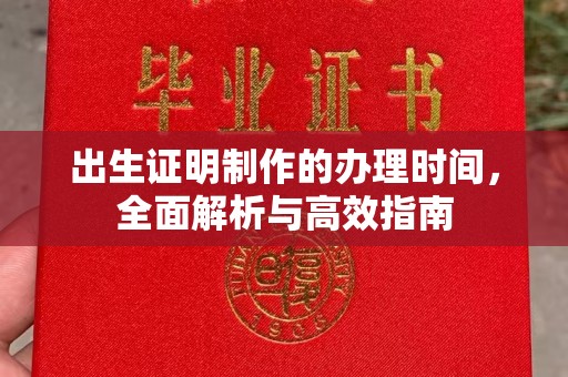 肇源出生证明制作的办理时间，全面解析与高效指南